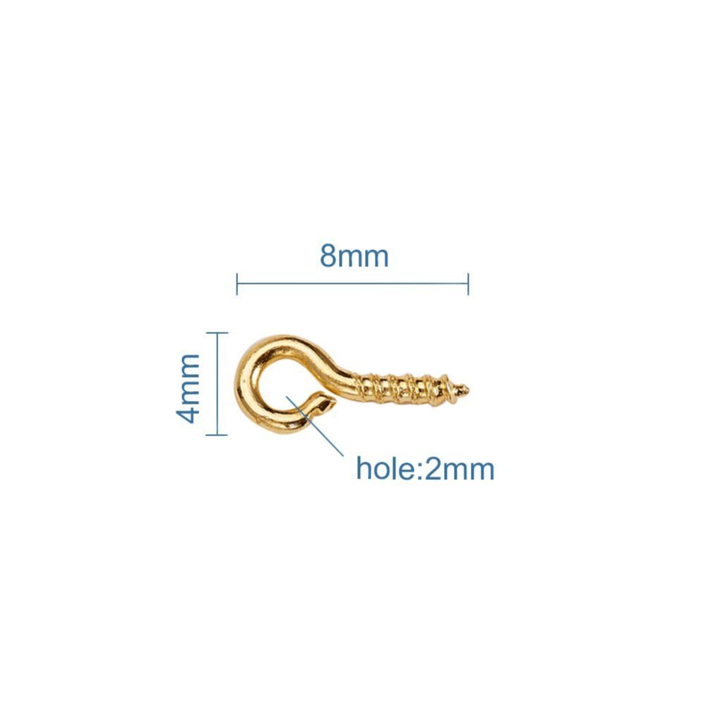930pcs gold tone screw peg bails, 8x4mm