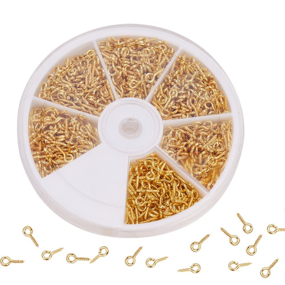 930pcs gold tone screw peg bails, 8x4mm