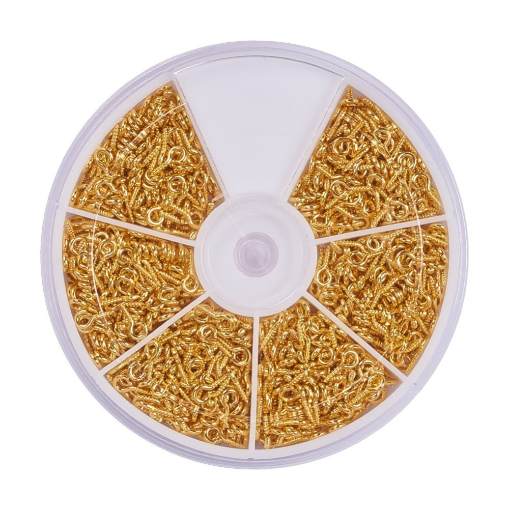 930pcs gold tone screw peg bails, 8x4mm