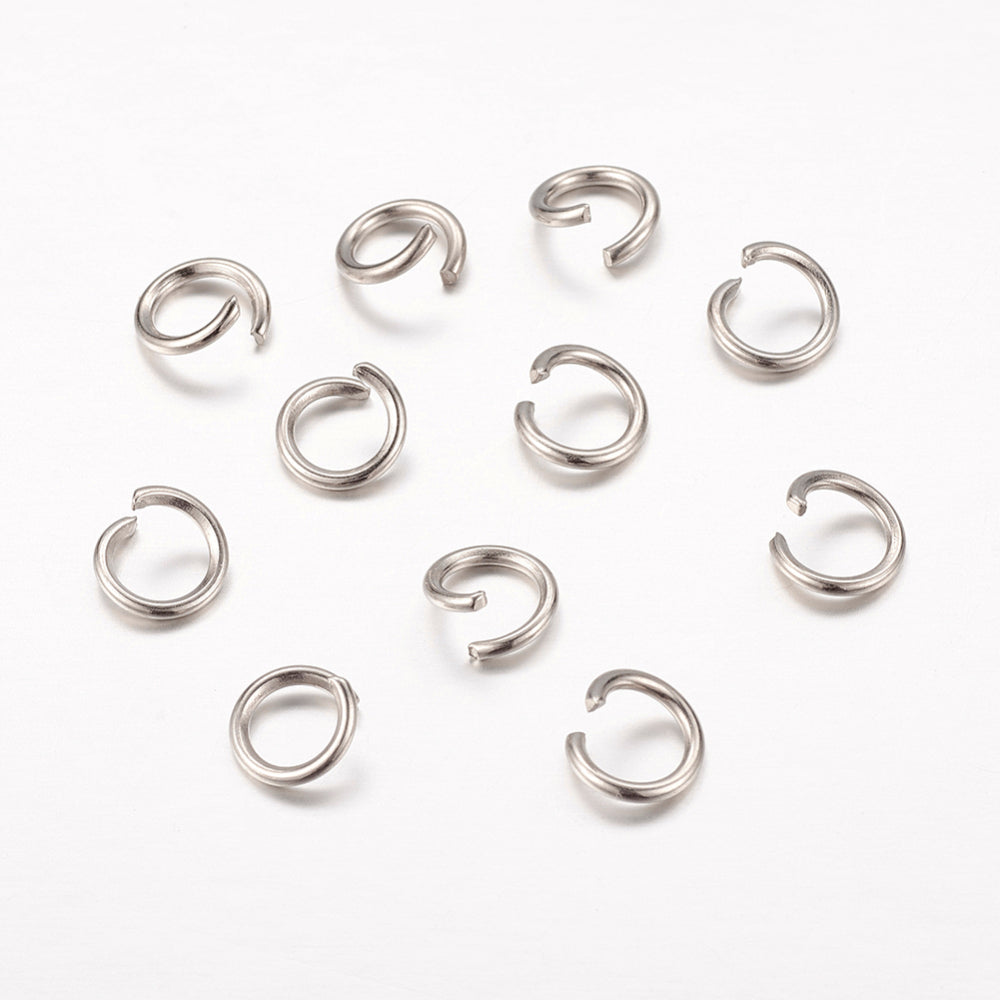 500pcs silver tone 6mm open iron jump rings