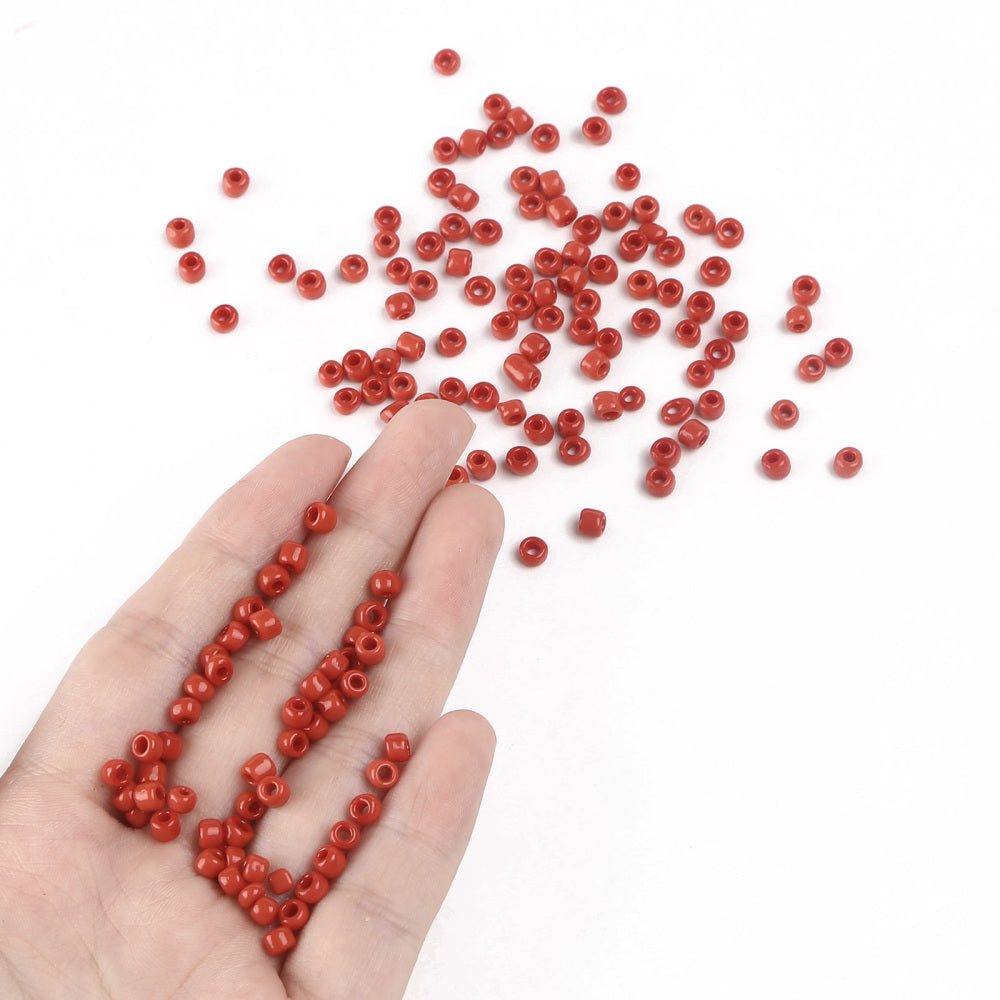4mm red glass seed beads, 50g - 1kg