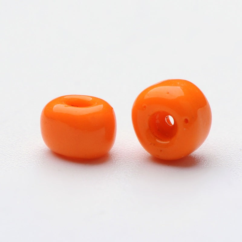 4mm dark orange glass seed beads, 50g - 1kg