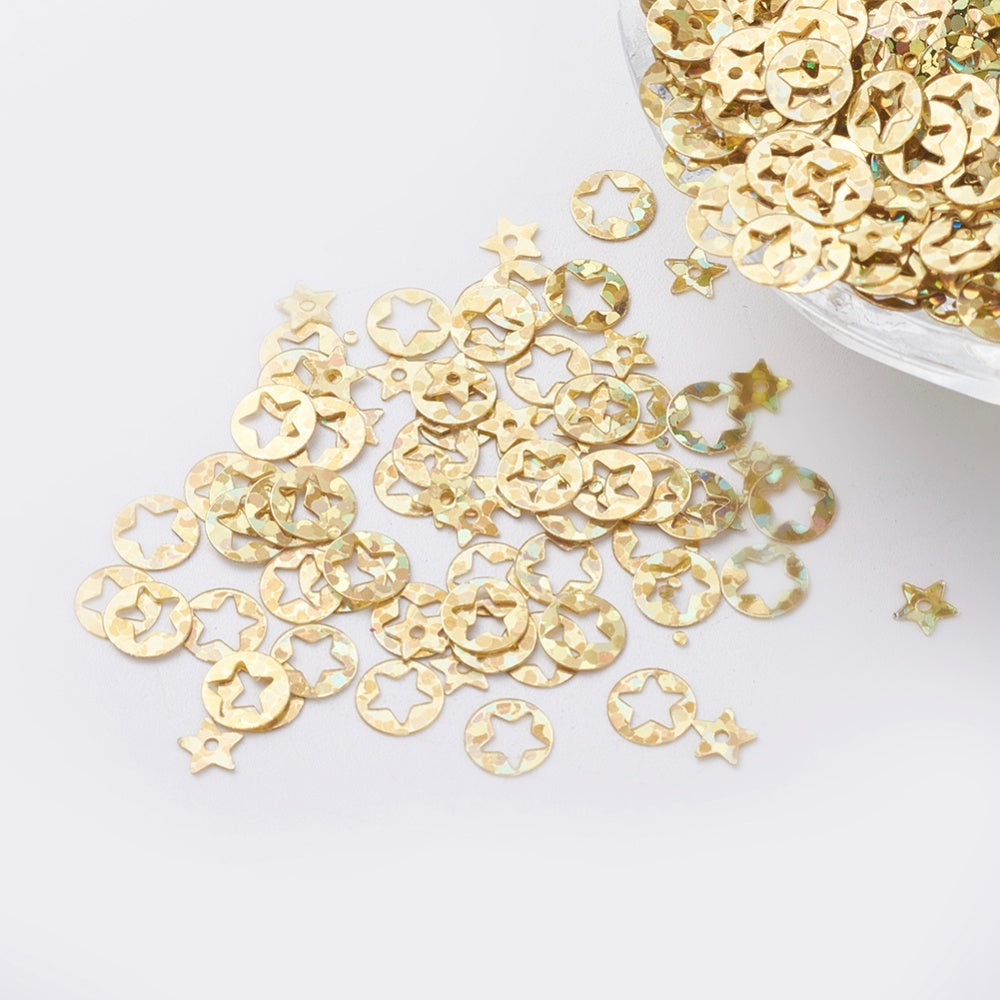 15g pack 6mm gold star outlines sequin embellishment toppers