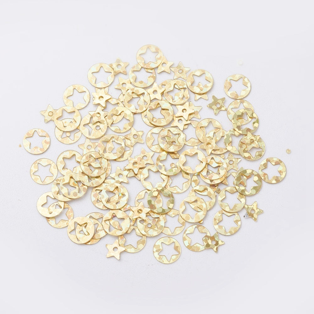 15g pack 6mm gold star outlines sequin embellishment toppers