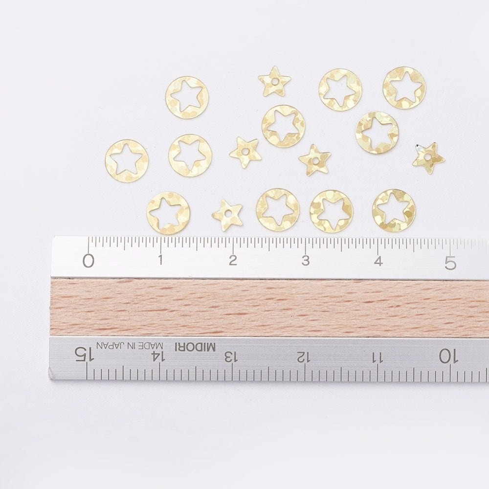 15g pack 6mm gold star outlines sequin embellishment toppers