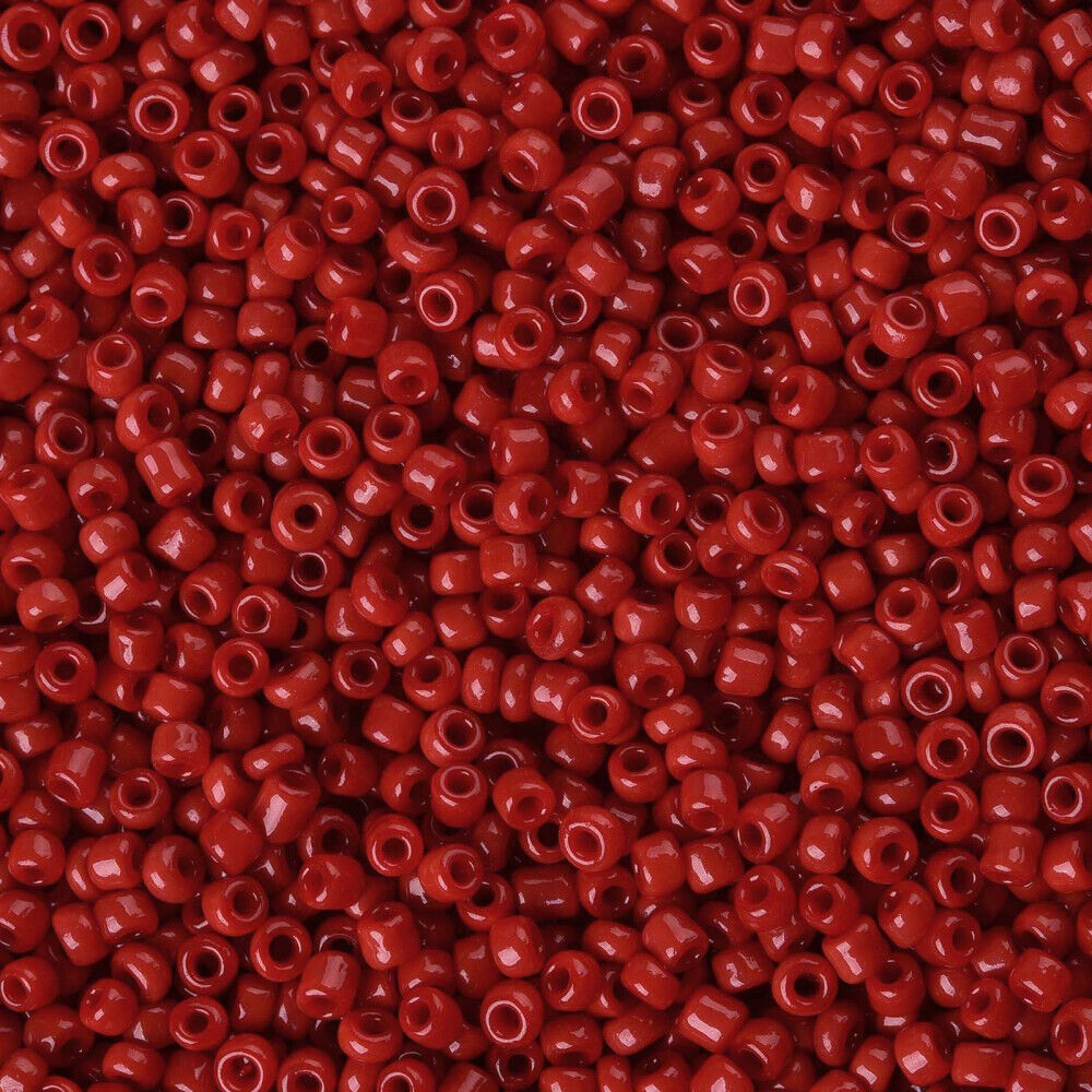 2mm crimson red glass seed beads, 50g
