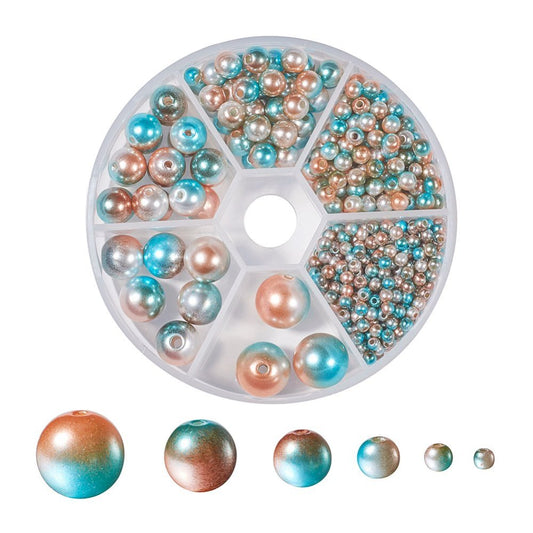 'Dawn Sky' mermaid gradient beads box, 564pcs in 3mm-12mm sizes
