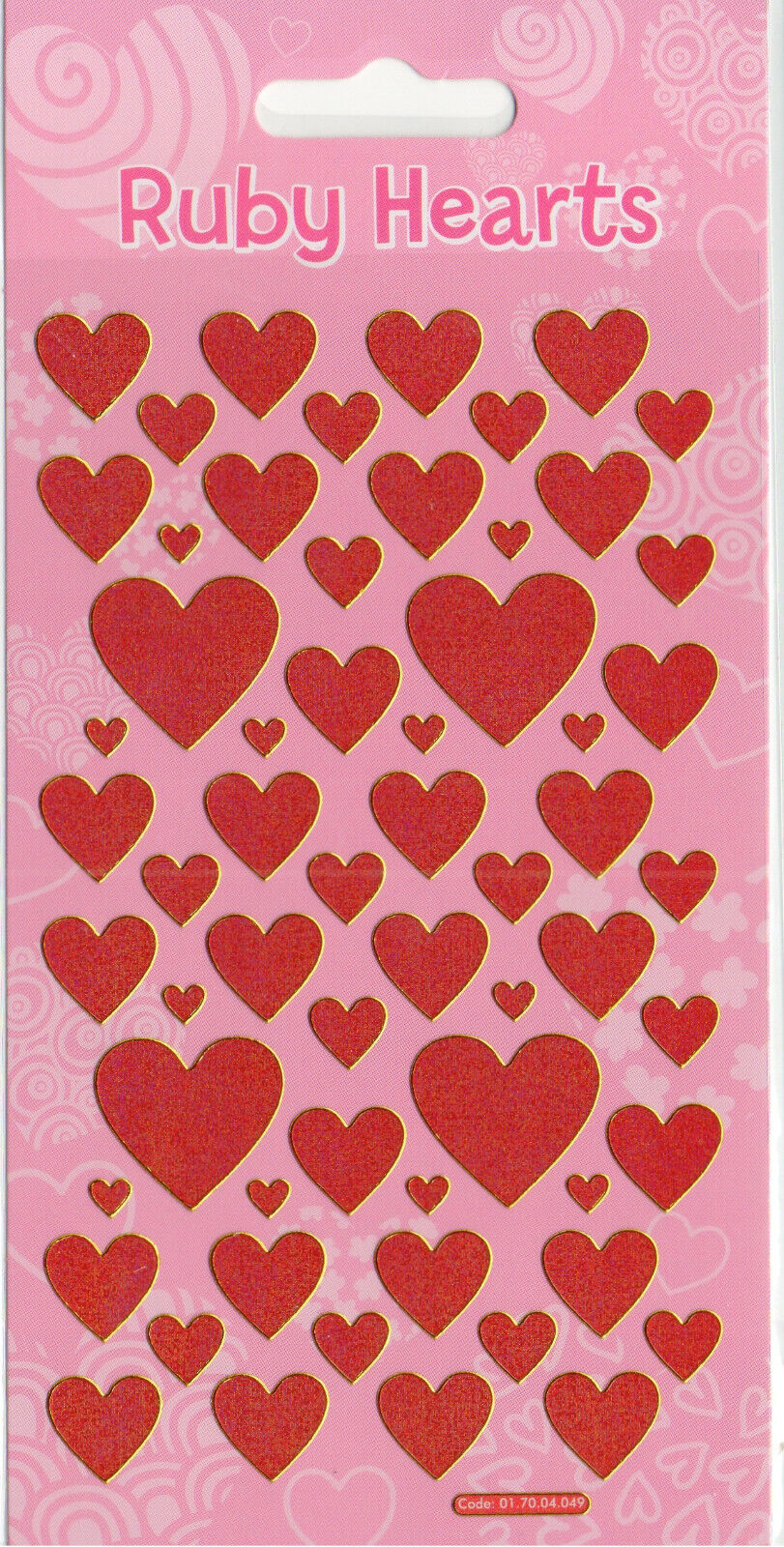 Glittery heart stickers, single sheets or mixed packs of various pretty patterns.