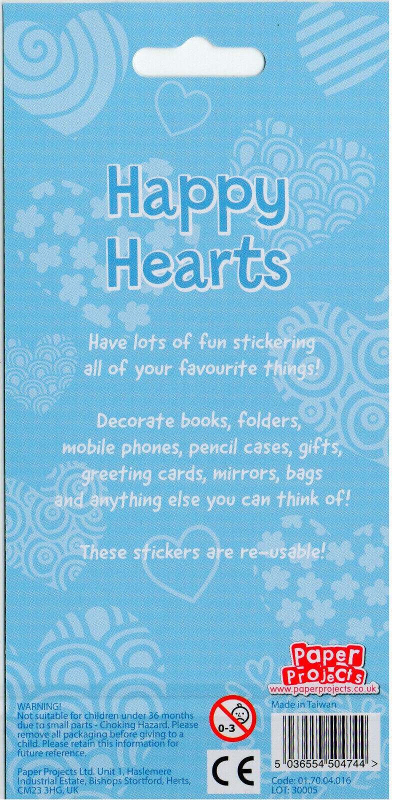 Glittery heart stickers, single sheets or mixed packs of various pretty patterns.