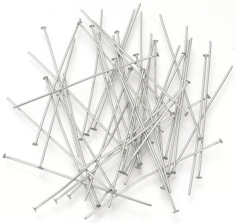 200pcs dark silver tone 30mm iron head pins