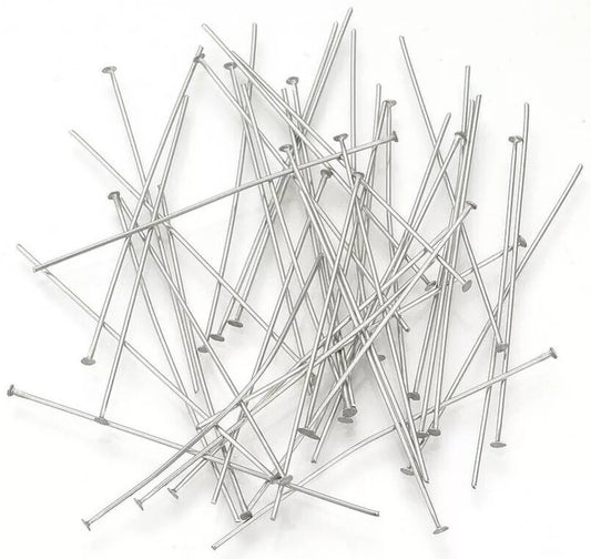 200pcs dark silver tone 30mm iron head pins
