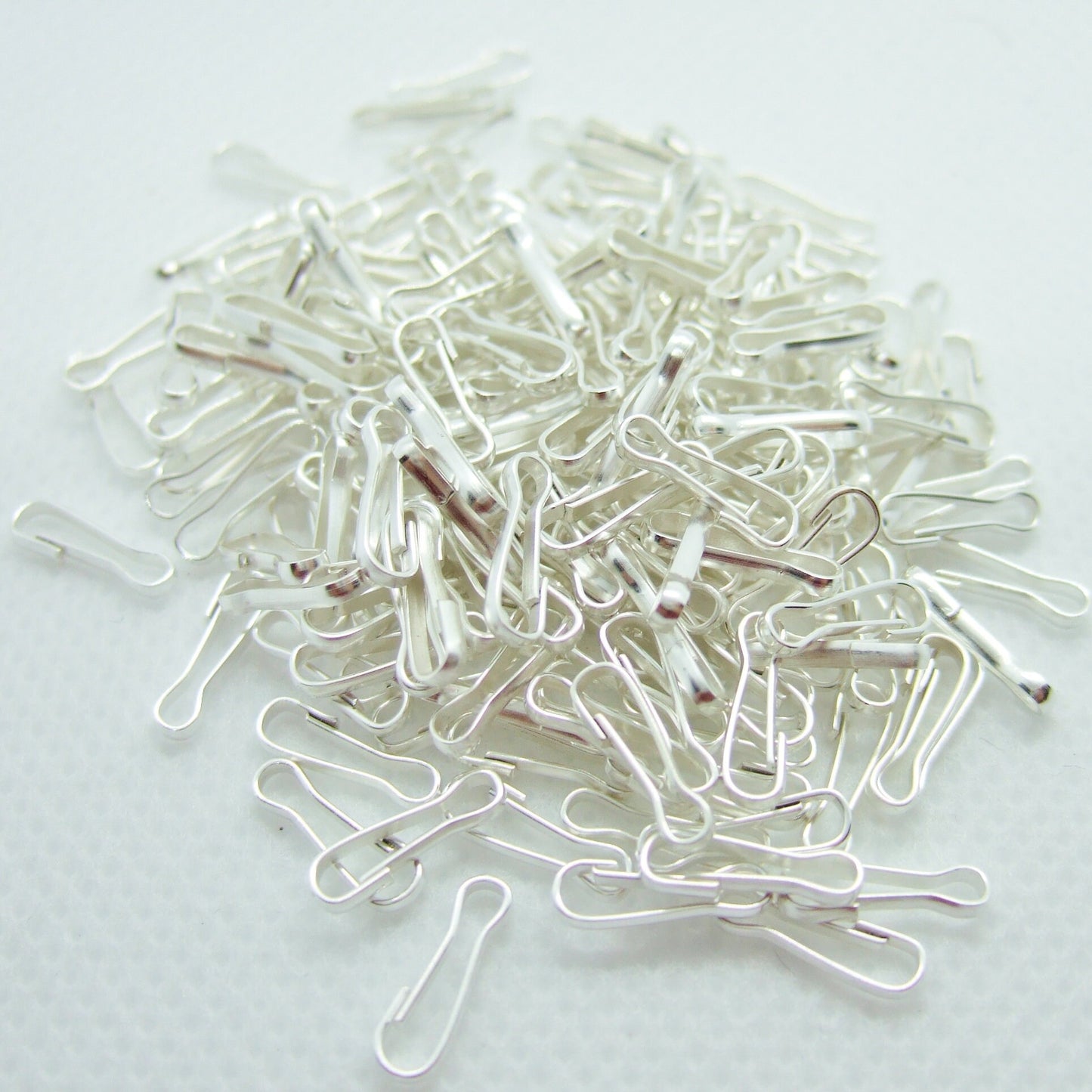200pcs hook clasps - silver tone, 10mm