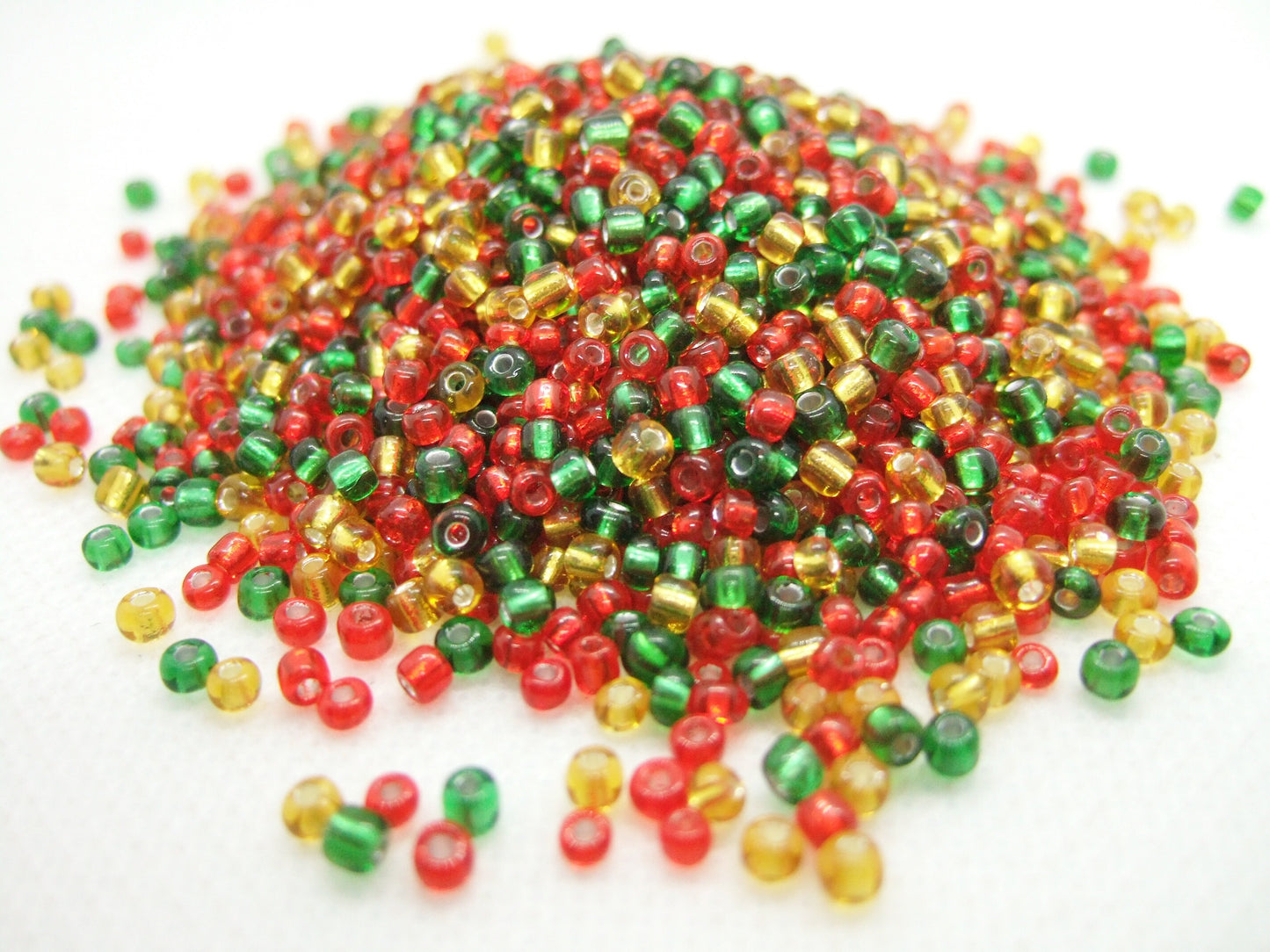 3mm Autumn mix glass seed beads, 50g