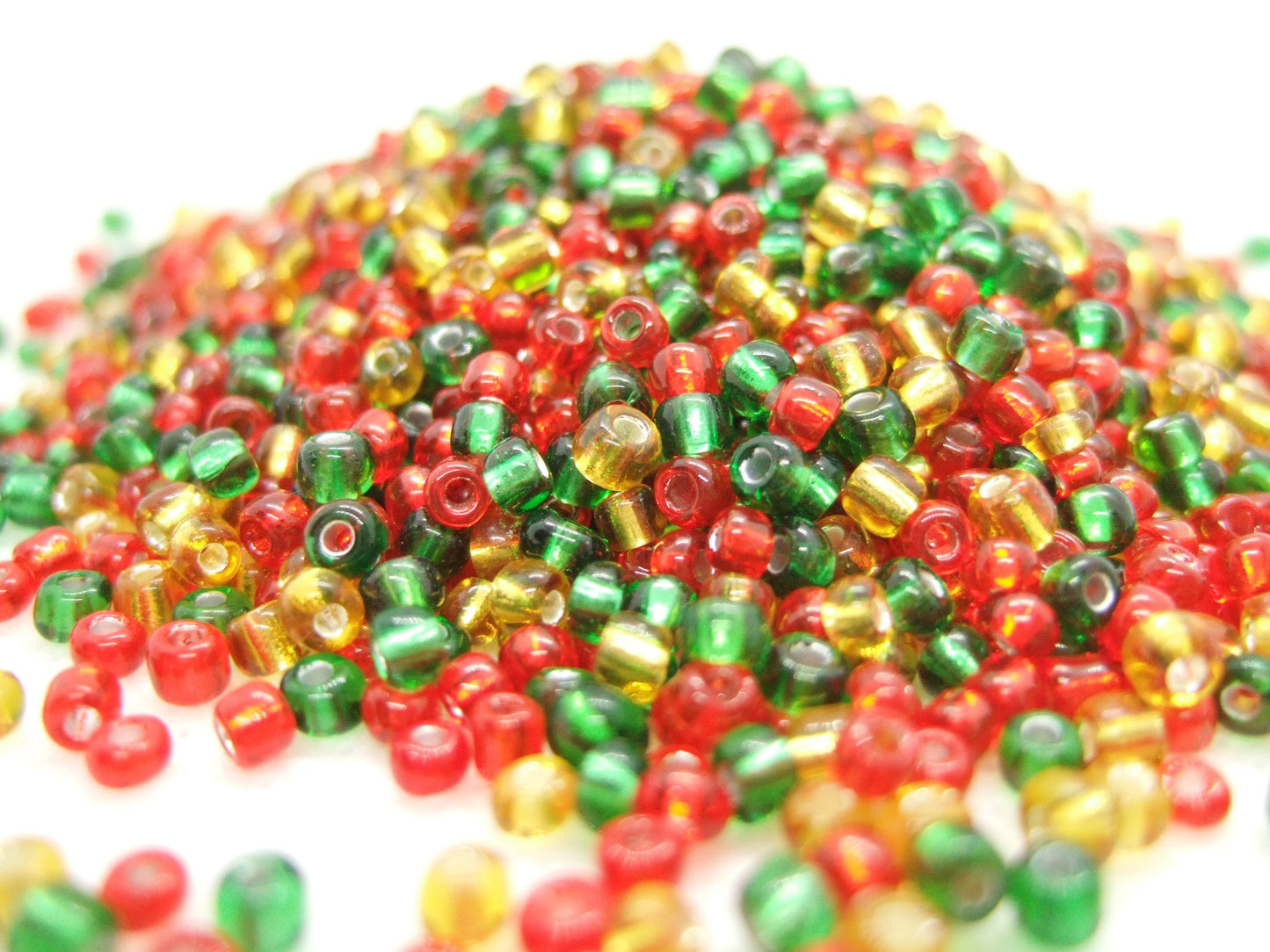 3mm Autumn mix glass seed beads, 50g