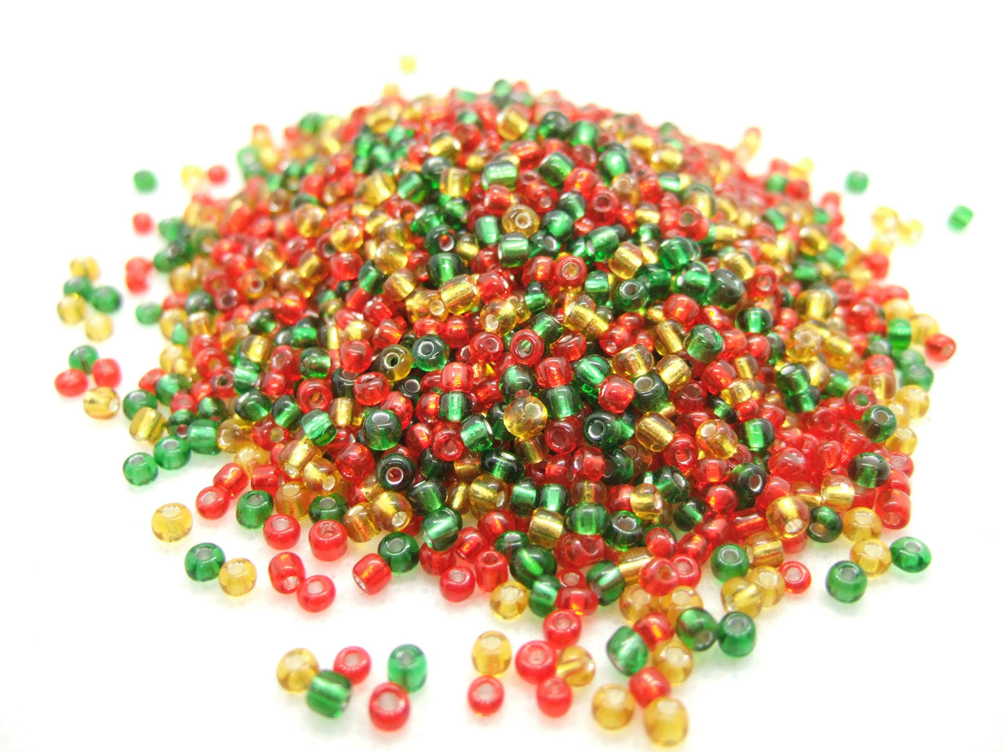 3mm Autumn mix glass seed beads, 50g