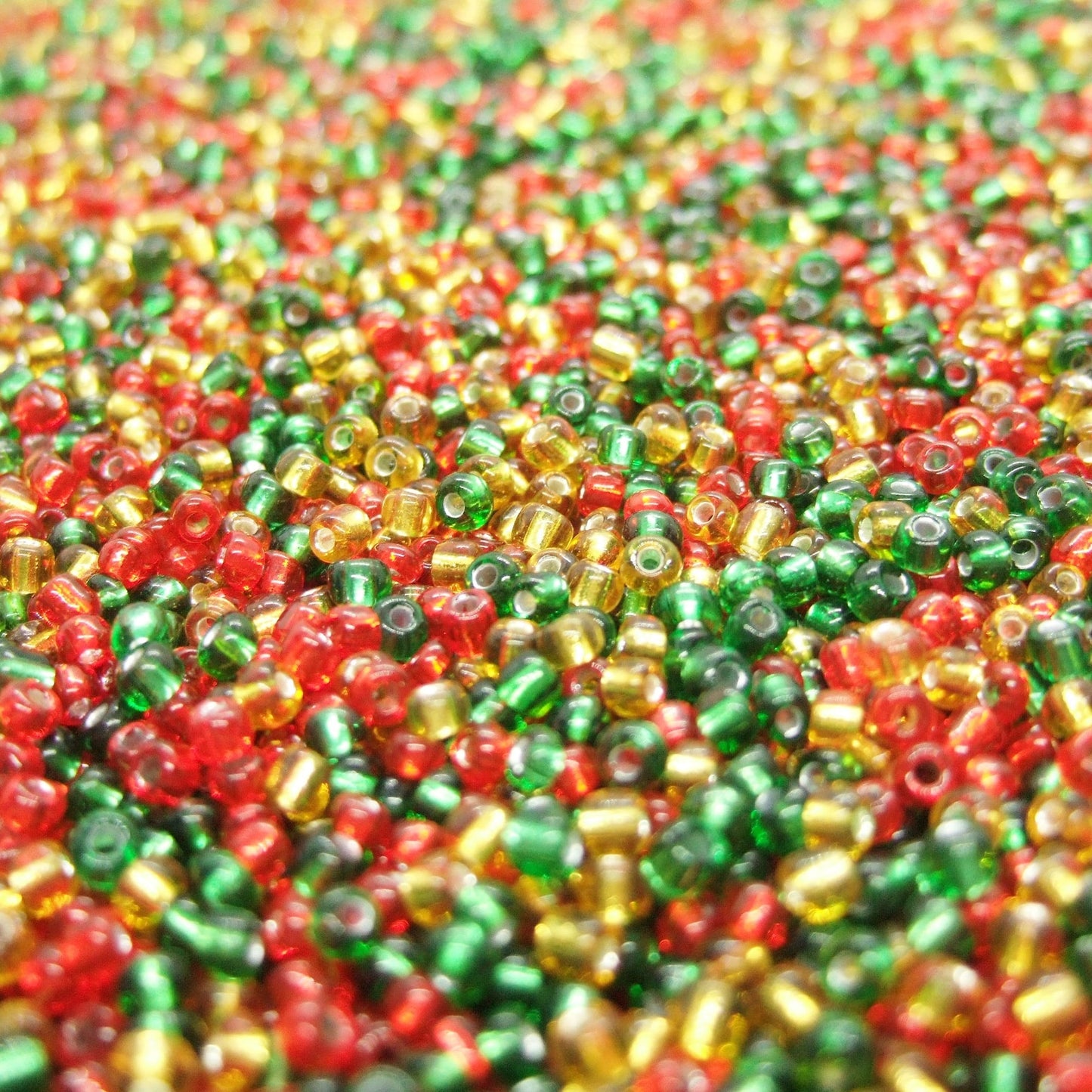 3mm Autumn mix glass seed beads, 50g