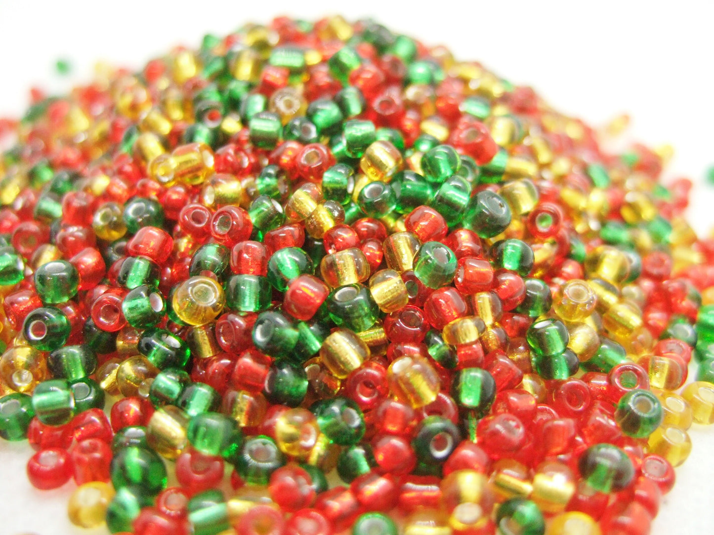 3mm Autumn mix glass seed beads, 50g