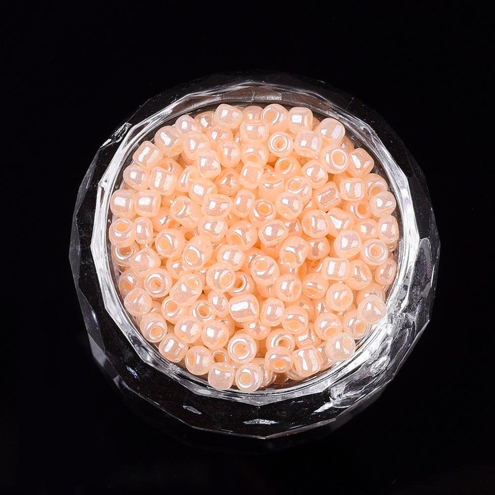 2mm peach pearlised glass seed beads, 50g
