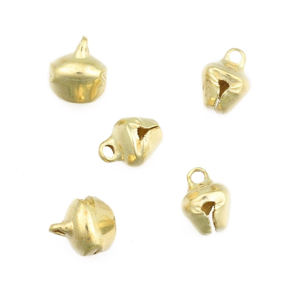 100pcs gold tone bell charms, 9.5mm