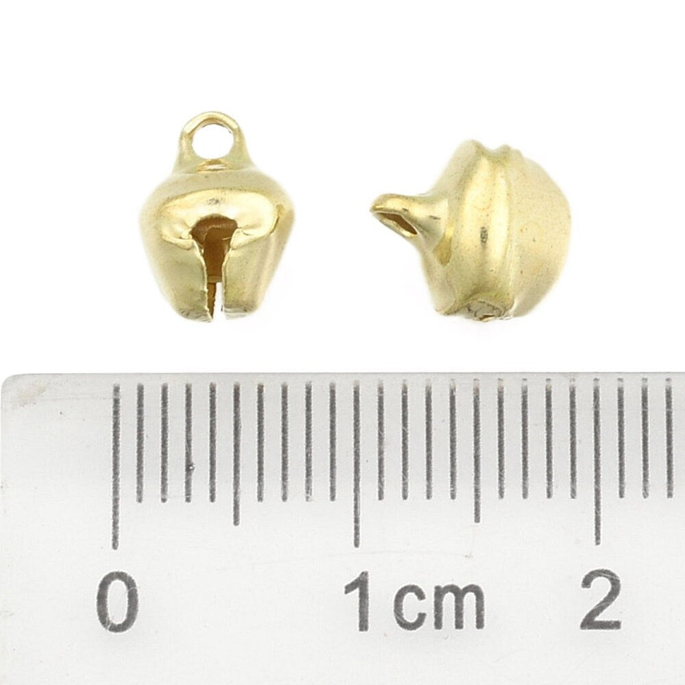 100pcs gold tone bell charms, 9.5mm