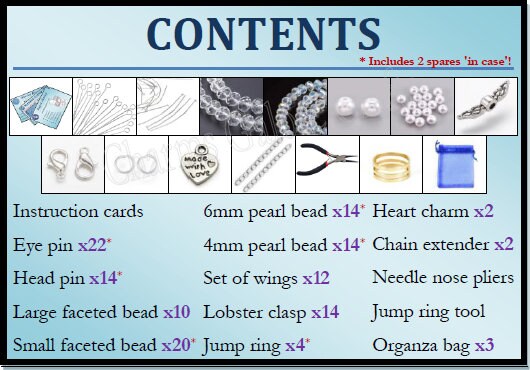 DIY Beading Kit - Angels & Glacier Bracelets. Learn fun new bead craft skills - with full colour instructions, tools + everything you need!