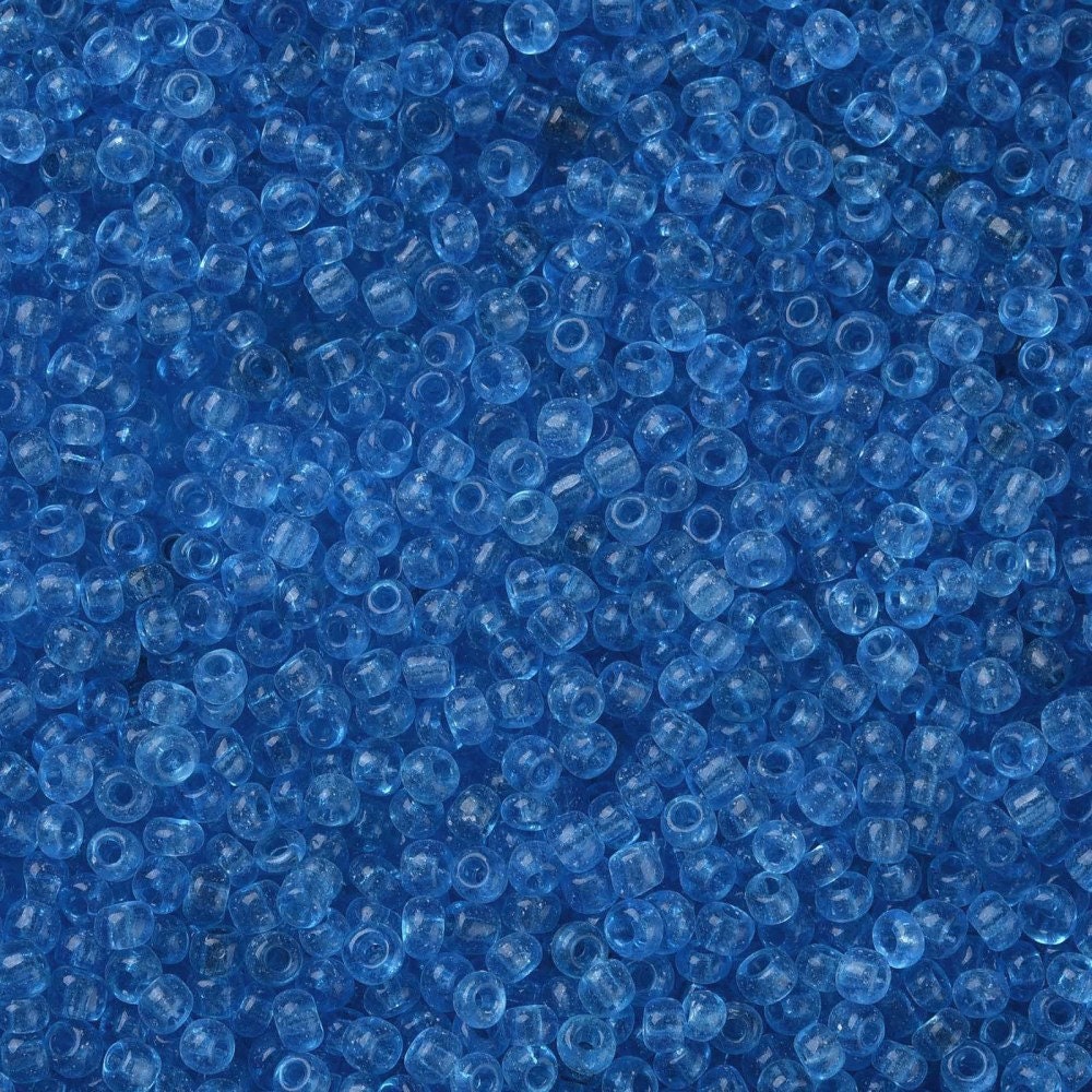 2mm deep sky blue glass seed beads, 50g