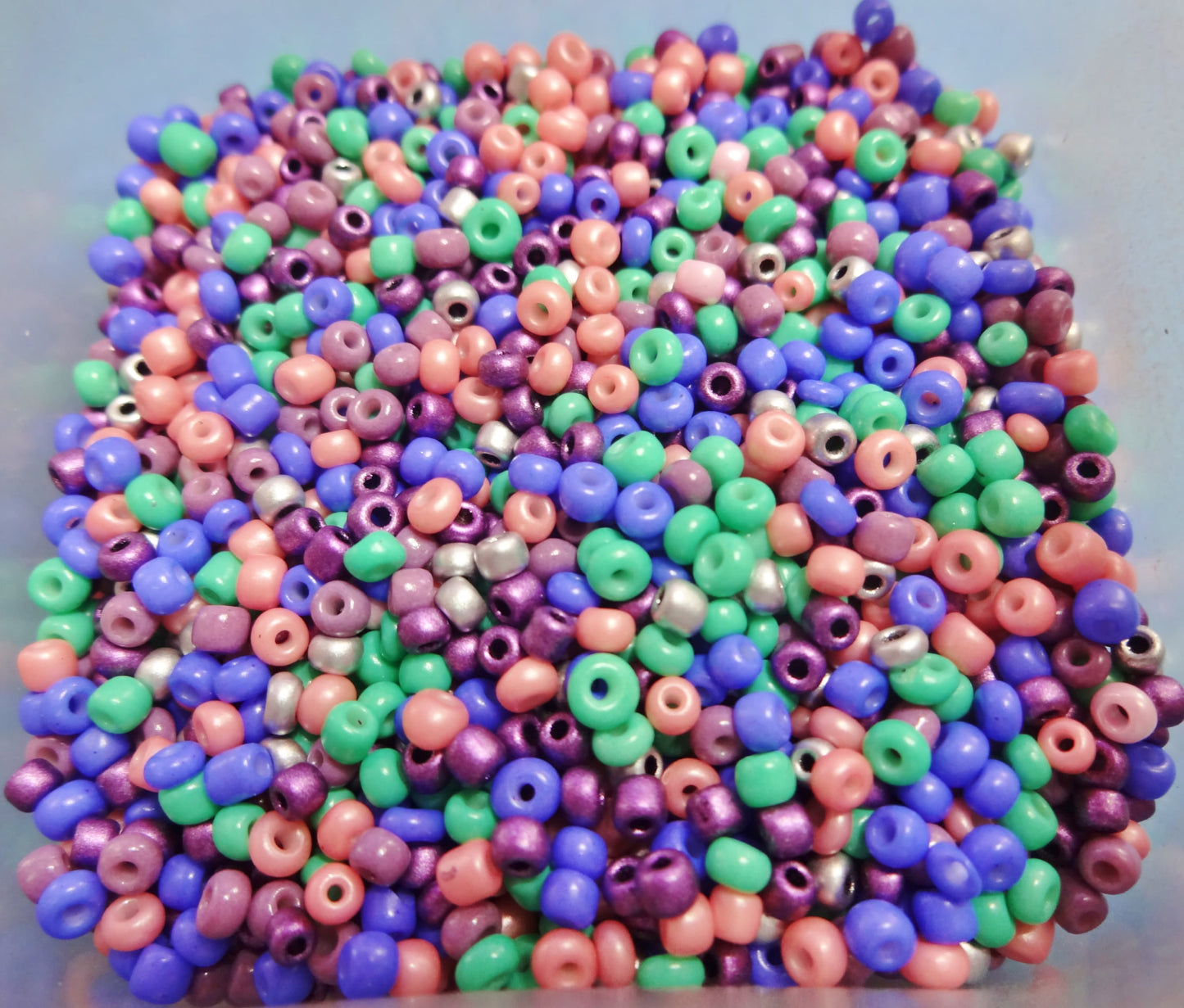 2.5-3mm Tutti Frutti mix glass seed beads. 50g