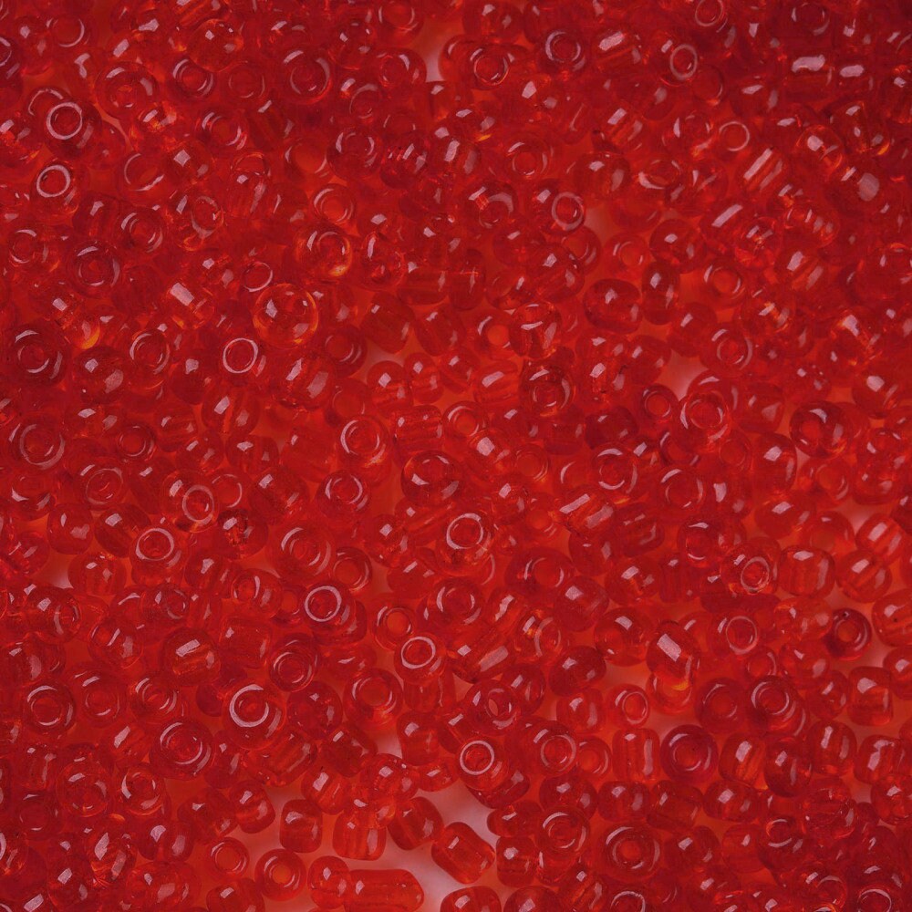 2mm red translucent glass seed beads, 50g