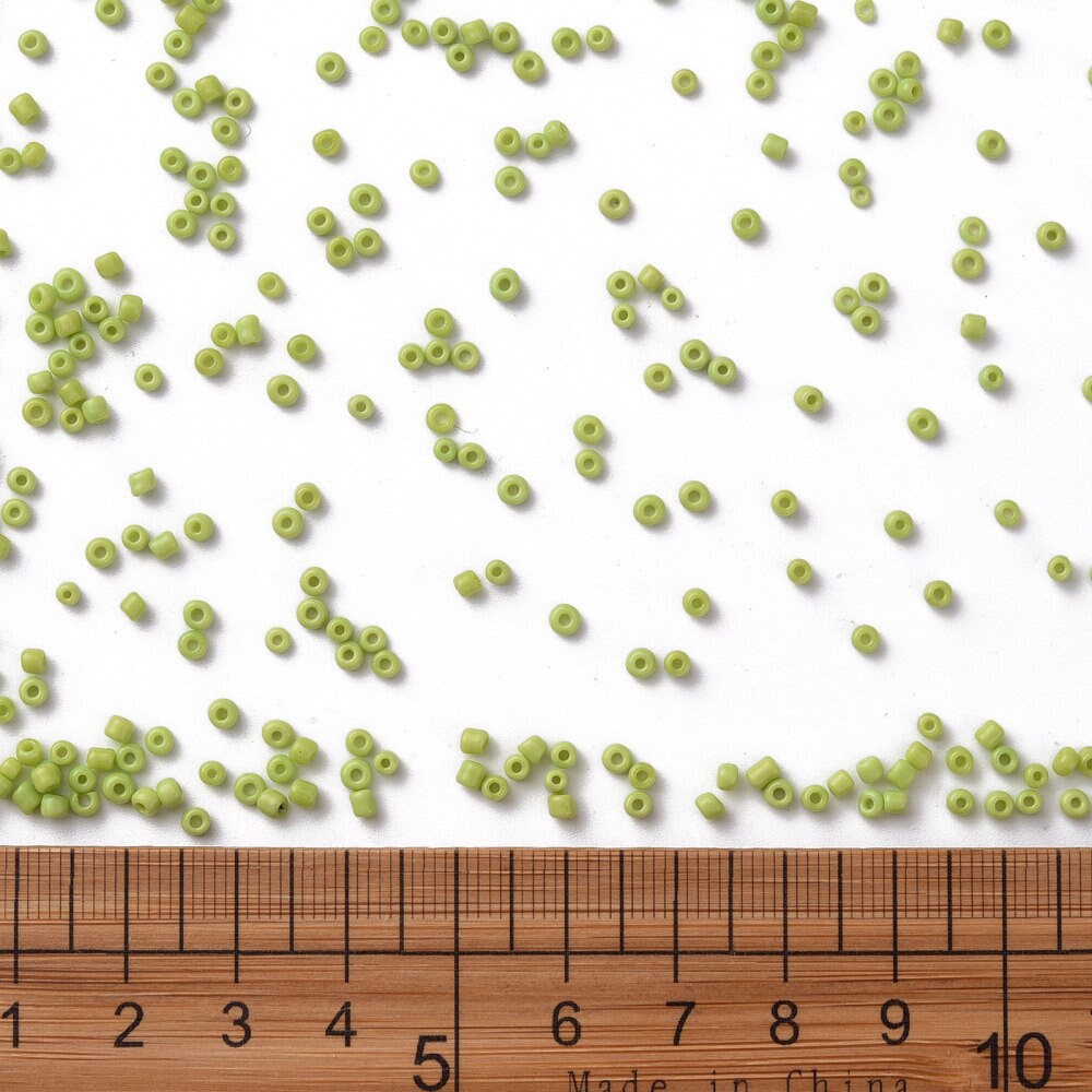 2mm moss green glass seed beads, 50g