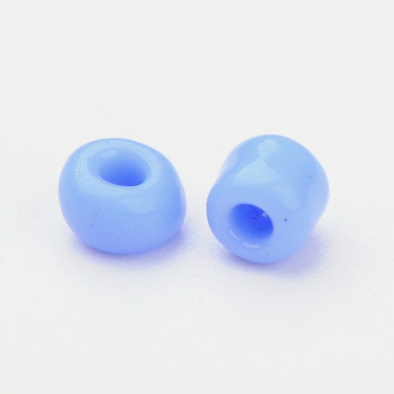 3mm cornflower blue glass seed beads, 50g