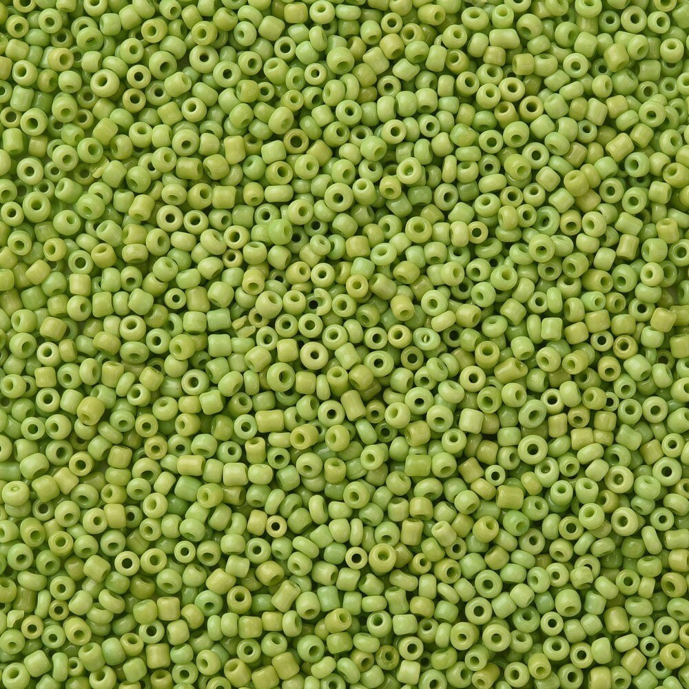 2mm moss green glass seed beads, 50g