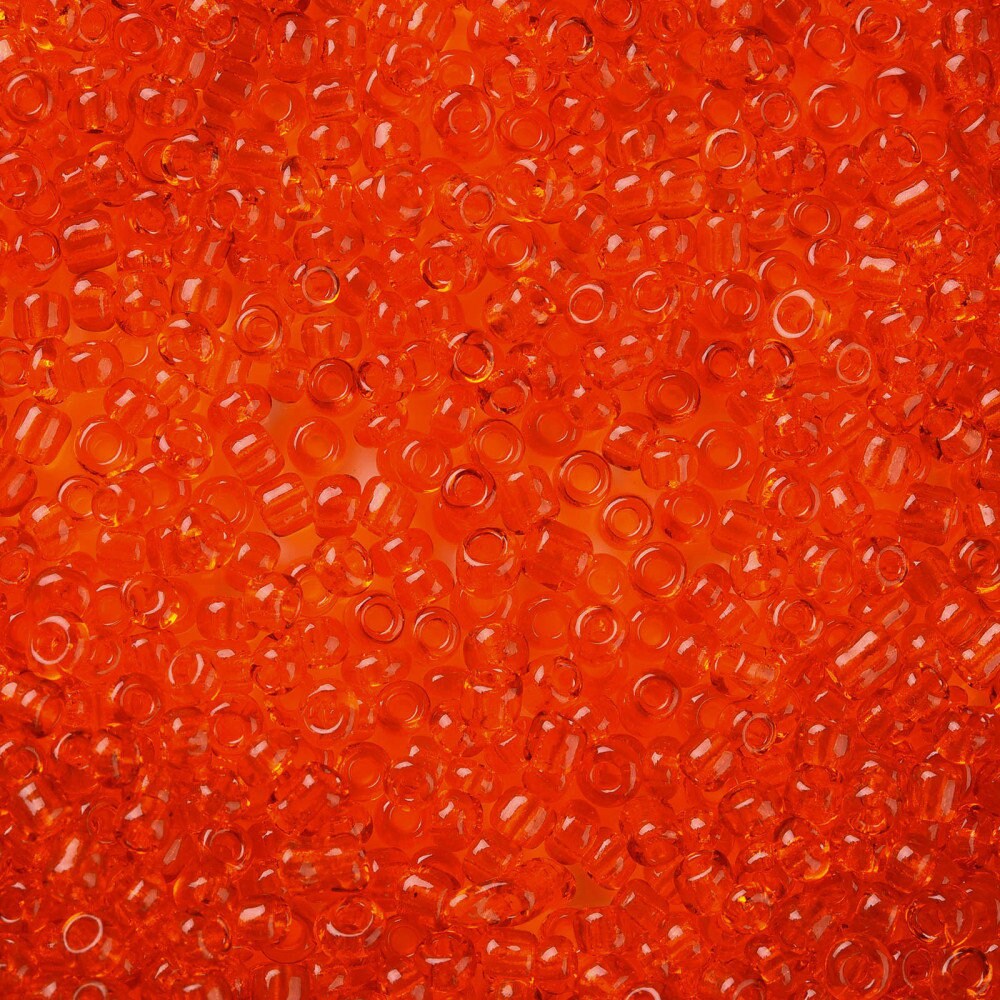 2mm dark orange glass seed beads, 50g