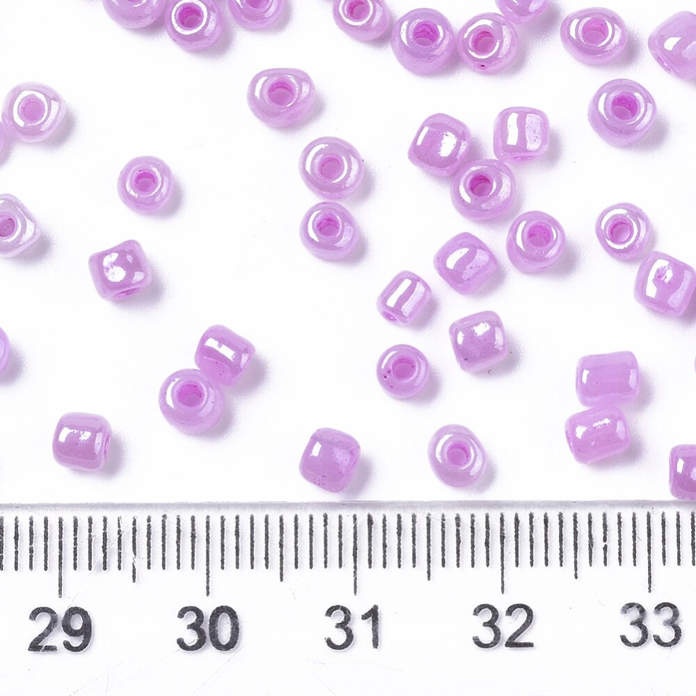 2mm violet pearlised glass seed beads, 50g-1kg