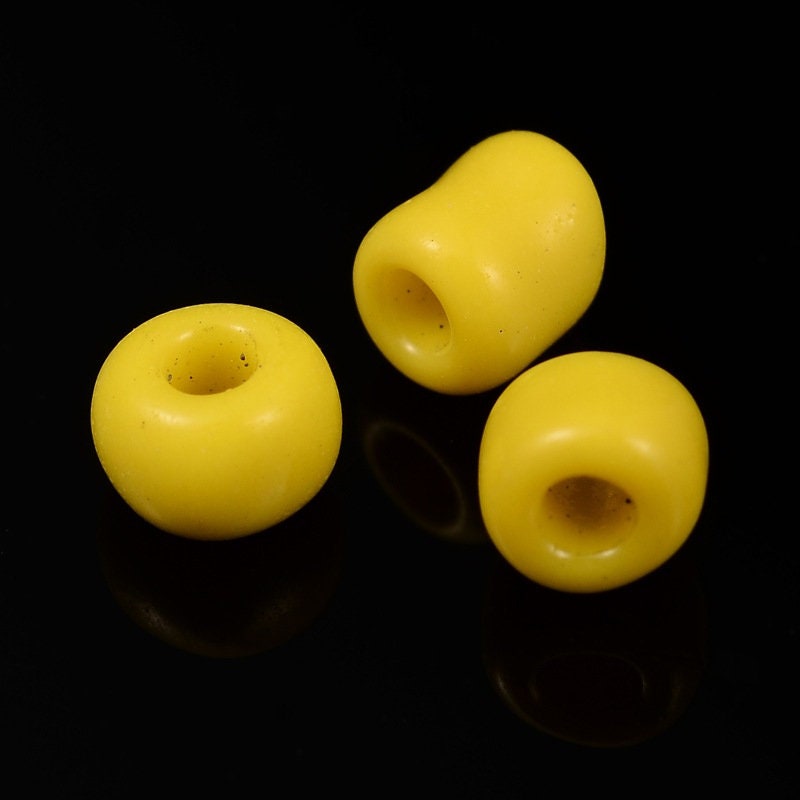 3mm yellow glass seed beads, 50g