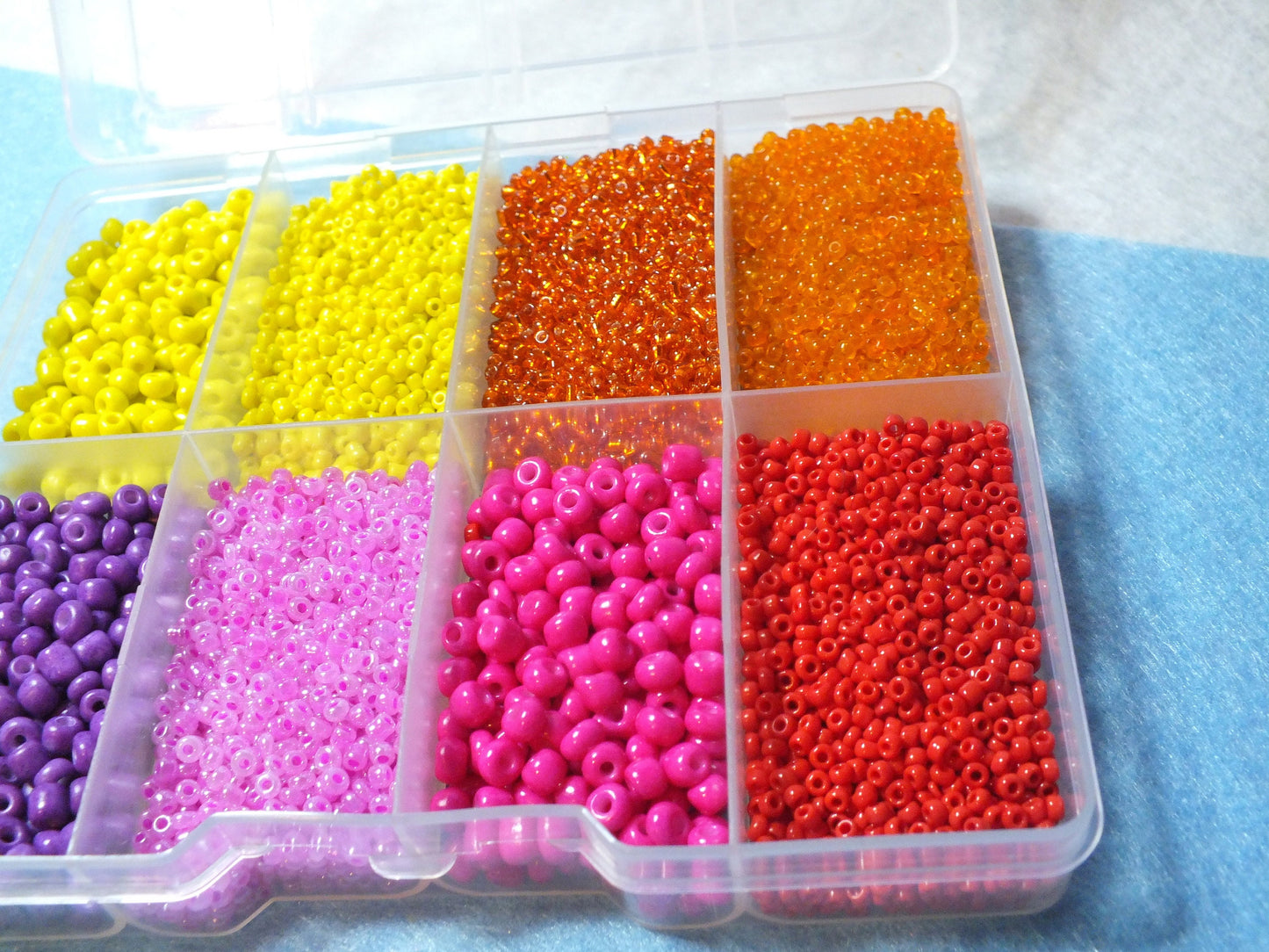 Seed bead selection box, WARM mix 2mm + 4mm