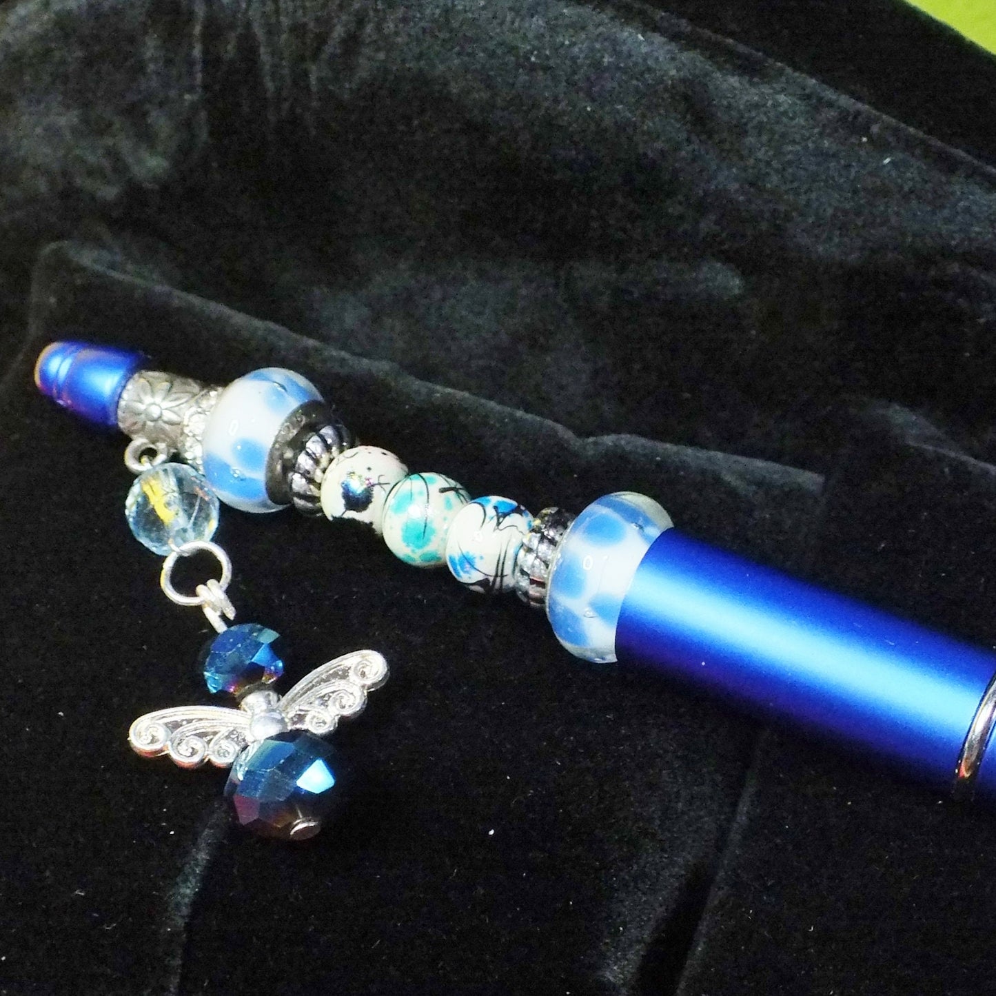 Handmade beaded pens with dangle charms