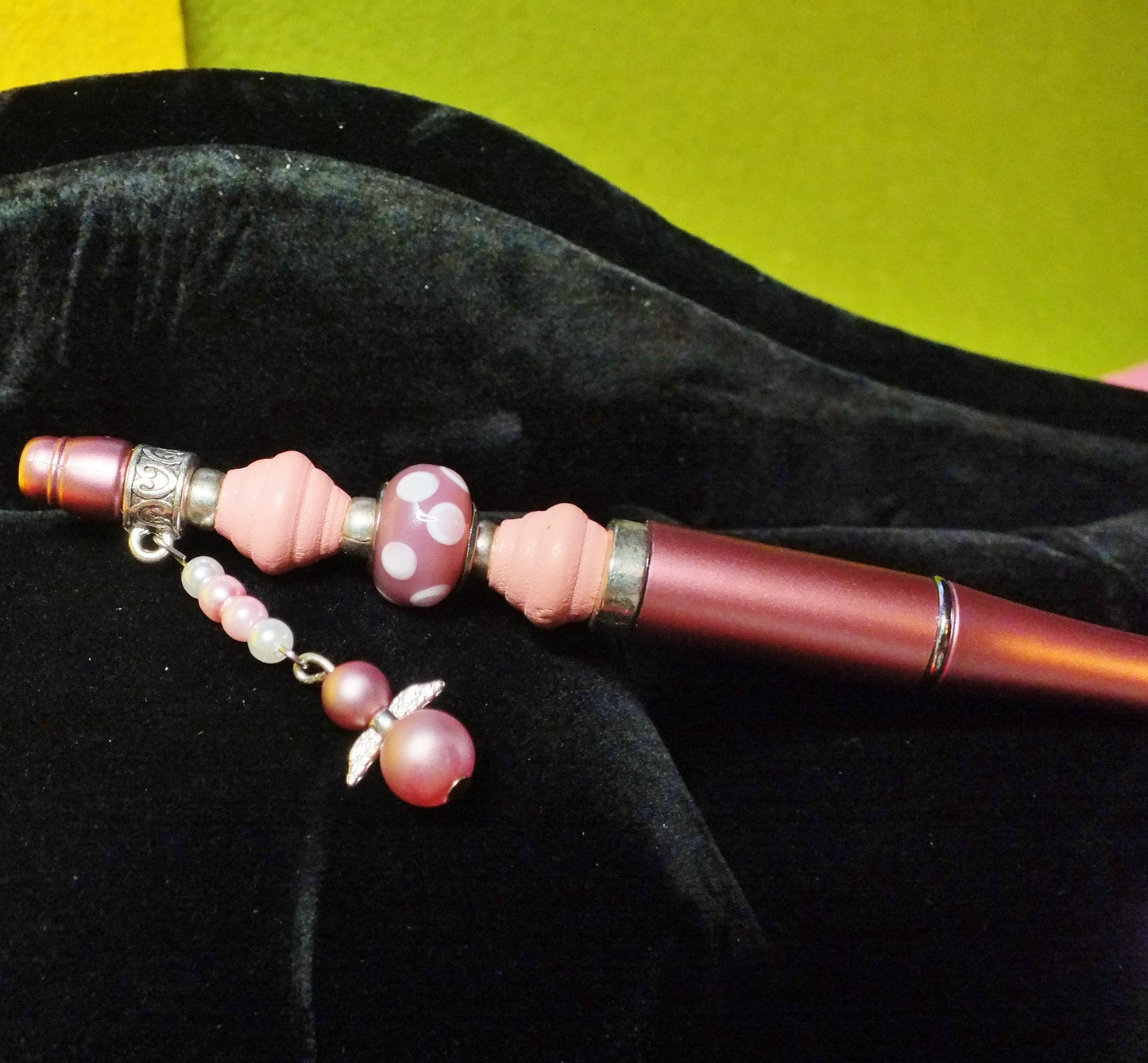 Handmade beaded pens with dangle charms