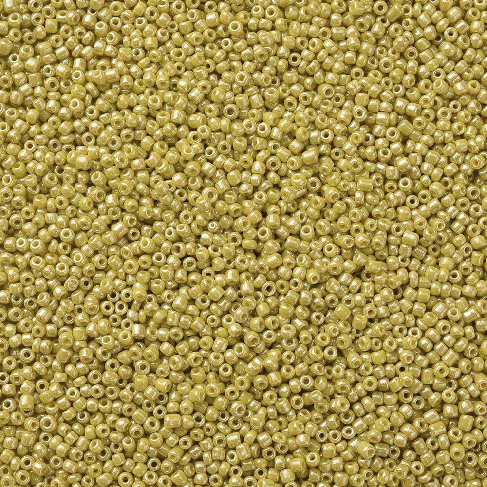 2mm yellow pearlised glass seed beads, 50g