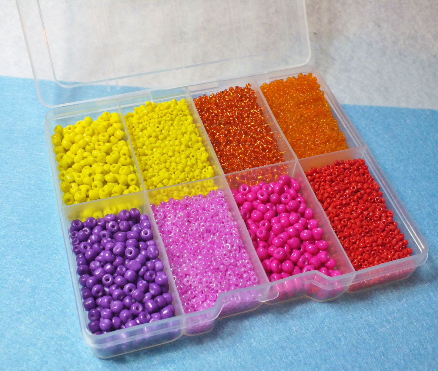 Seed bead selection box, WARM mix 2mm + 4mm