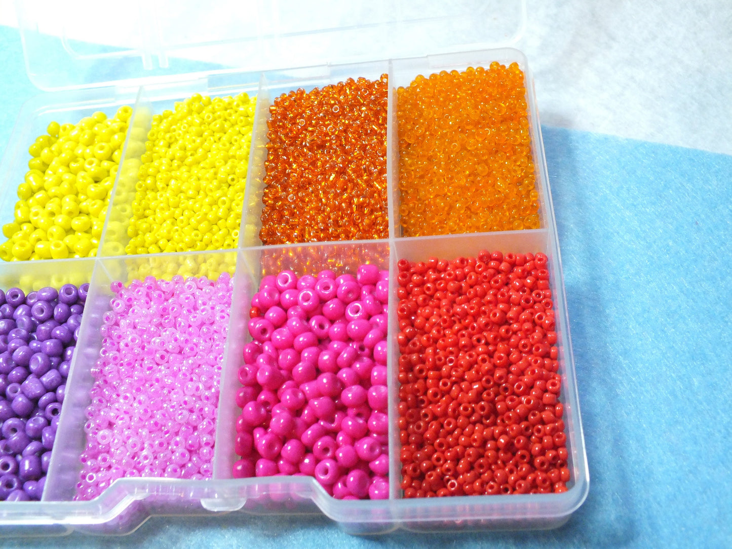 Seed bead selection box, WARM mix 2mm + 4mm