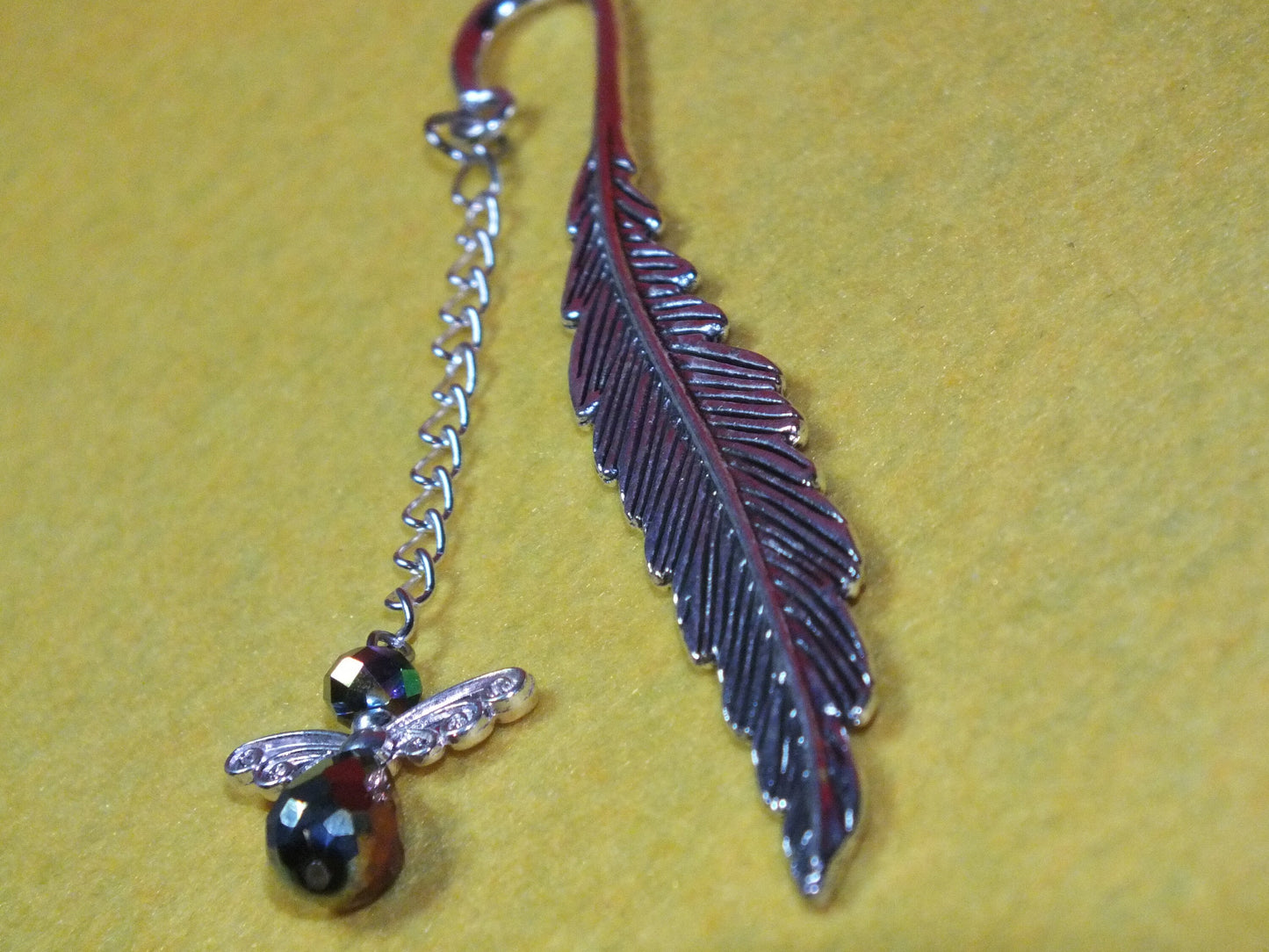 Guardian Angel bookmark with feather design (electroplated)