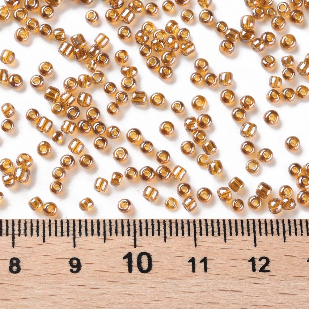2mm brown lustered glass seed beads, 50g