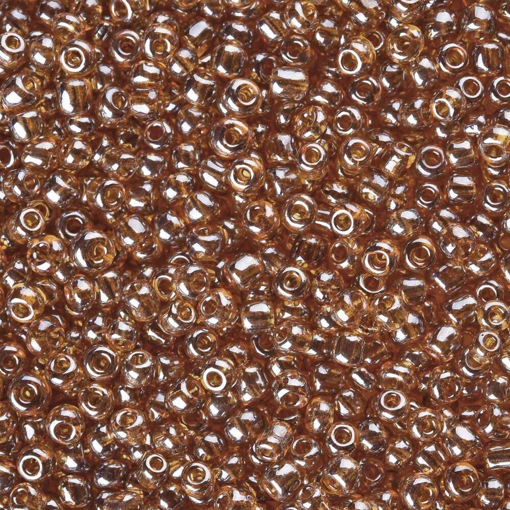 2mm brown lustered glass seed beads, 50g