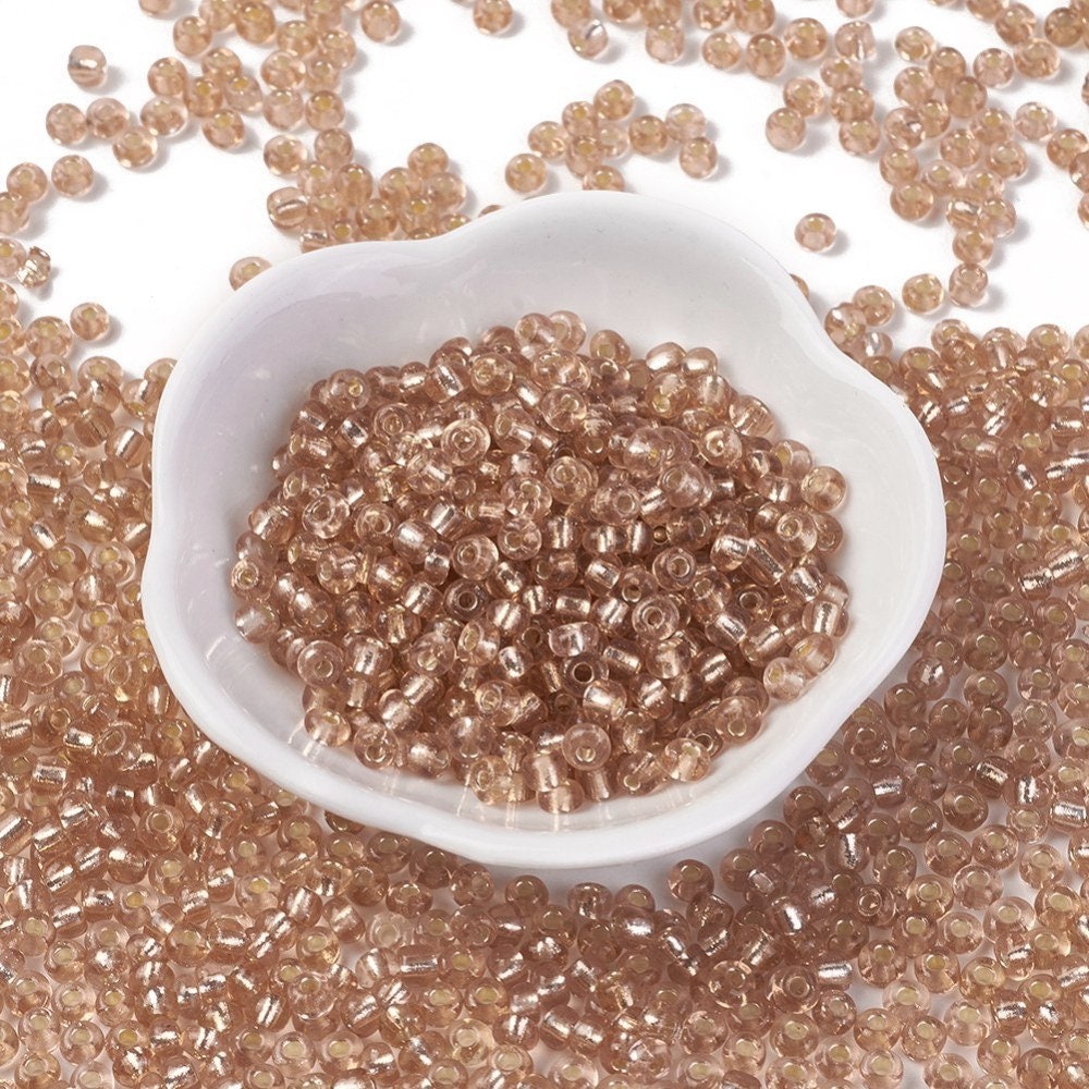 4mm Peru brown glass seed beads, 50g