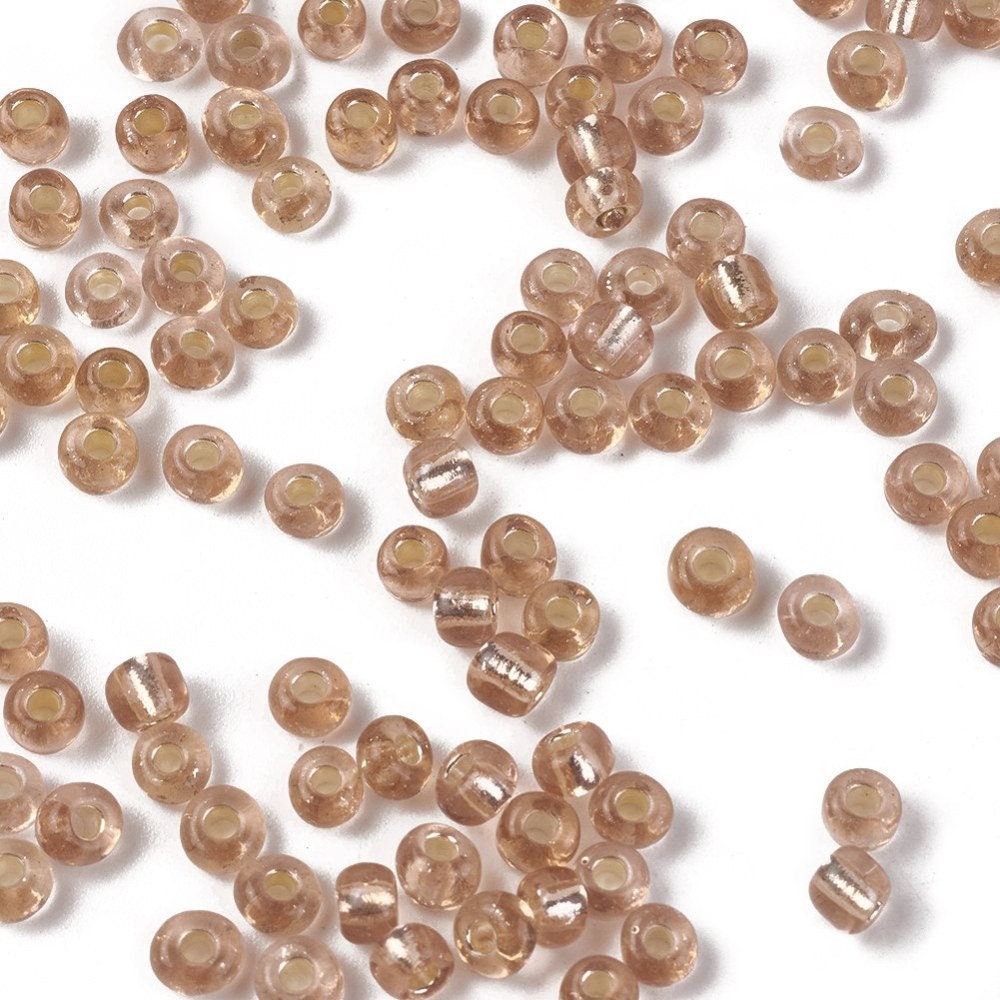 4mm Peru brown glass seed beads, 50g