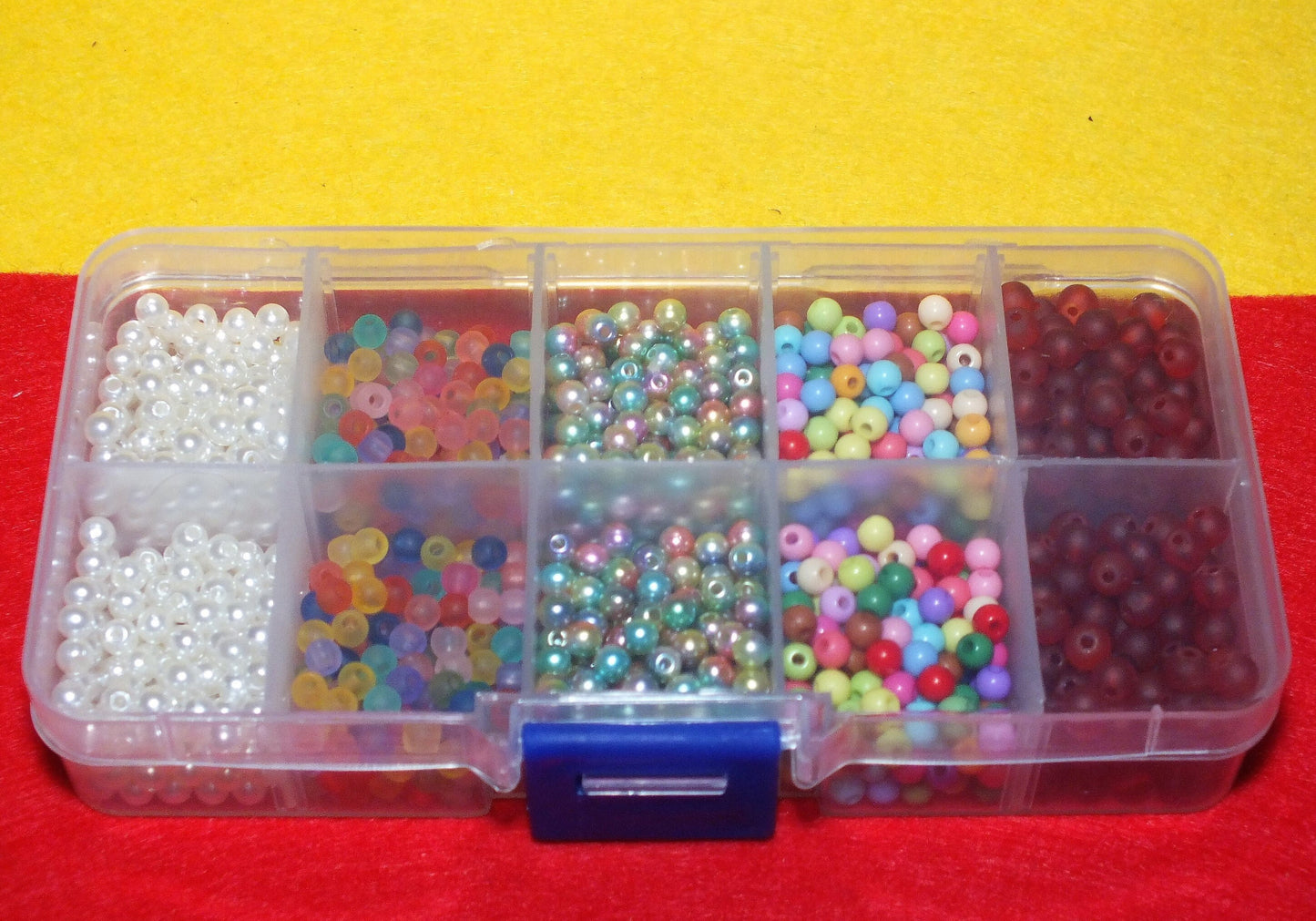 1400pcs 4mm beads mix + roll of elastic