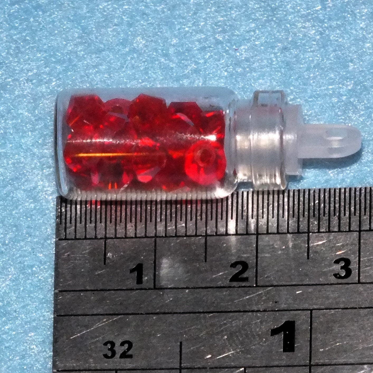 200pcs 4mm crystal glass bicones in 10 small glass bottles, handy beads storage