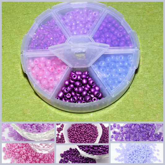 4-5mm Forest Fruits purple seed bead selection box - assorted styles and finishes