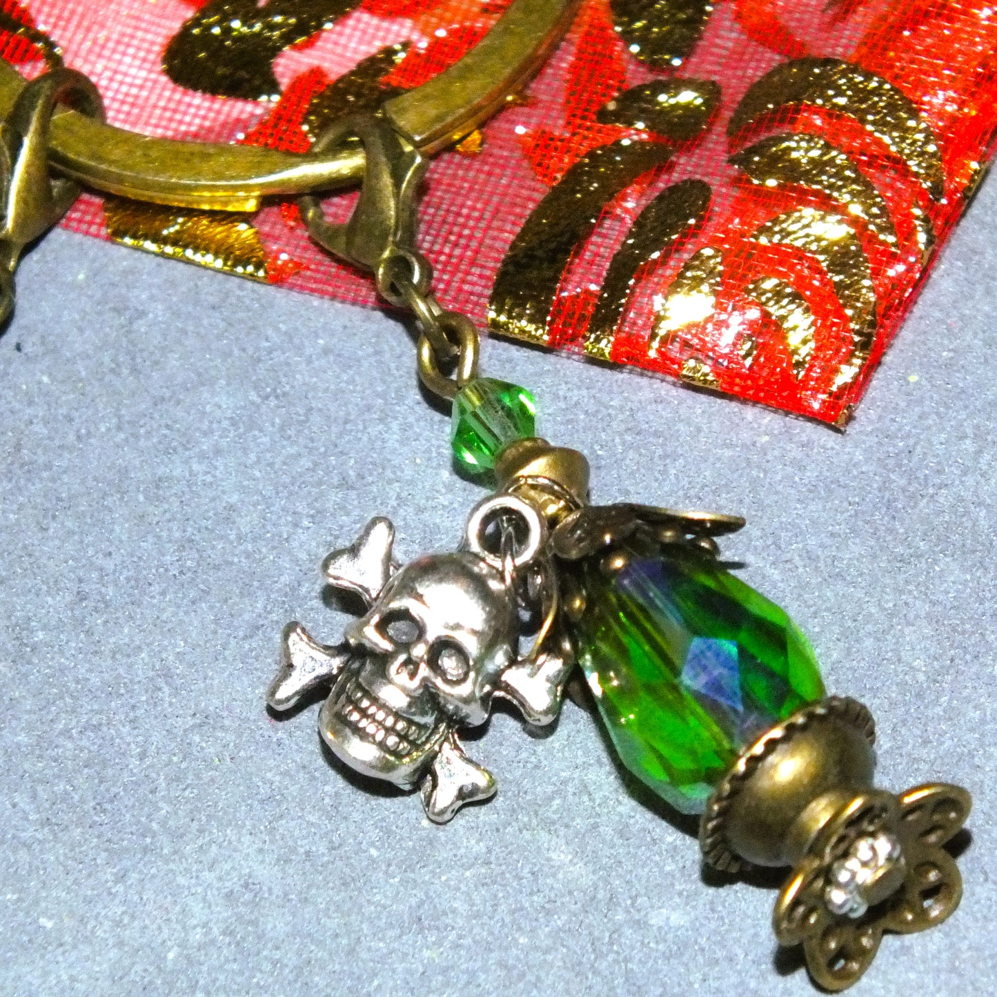 2x Handmade Love / Poison Potions on a Keyring - Your choice of charms