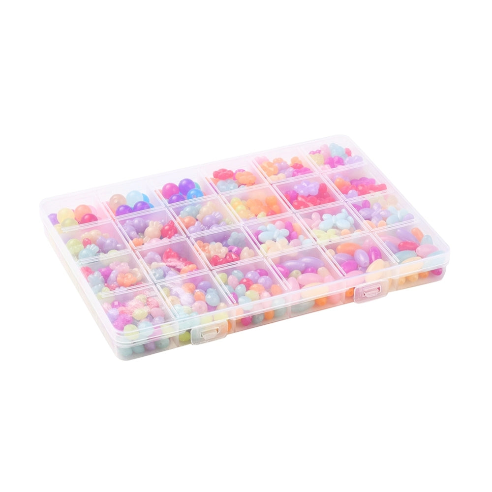 Big 533pcs 'Jelly' assortment bead craft box, including round beads, flowers, sweets, butterflies & more!